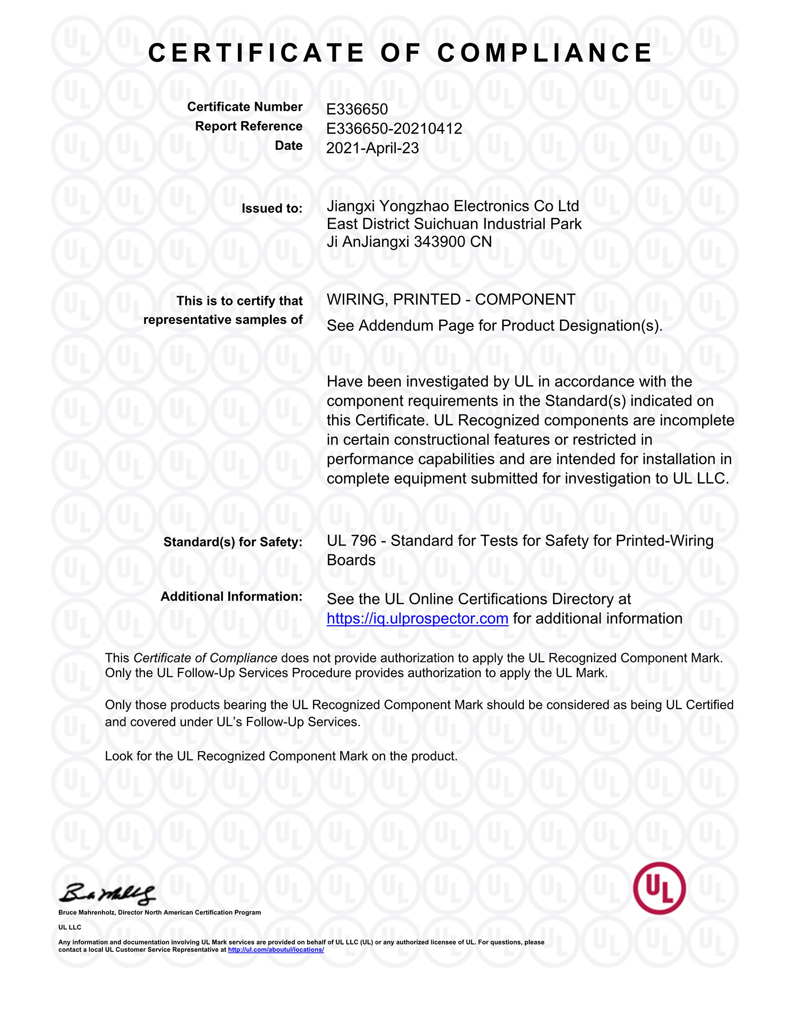 E336650-Vol2--UL Mark Document Compiler Applicant